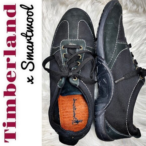 TIMBERLAND x SMARTWOOL Black Suede Lace Up Sneakers, Size 8 - Picture 5 of 10
